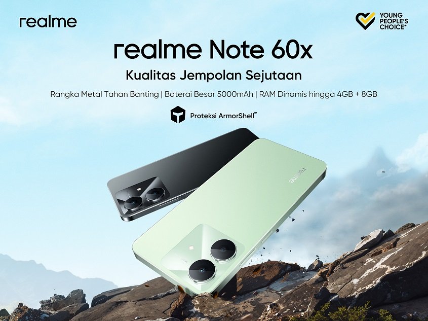 Realme Note 60x: Smartphone Rp1 Jutaan dengan ArmorShell Protection Tangguh